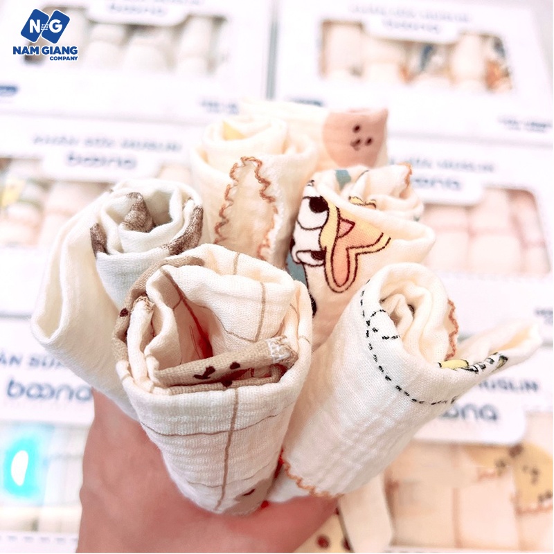 Hộp 6 khăn sữa muslin Boona