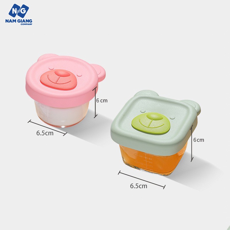 Hũ trữ đồ ăn dặm thủy tinh hình gấu