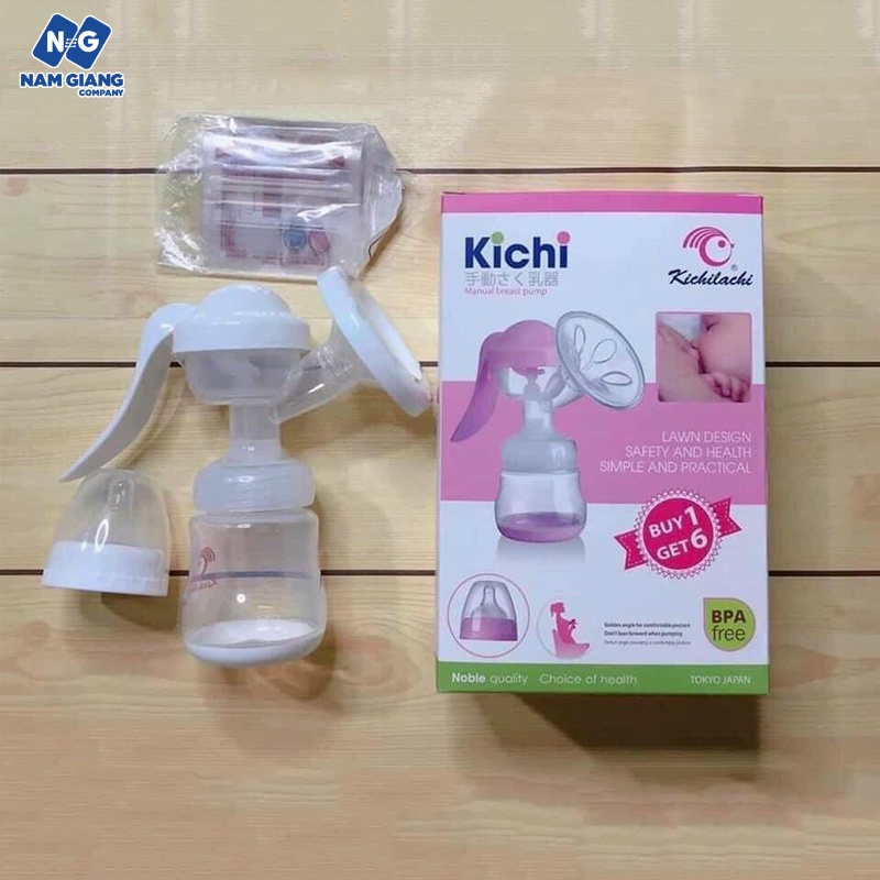 Hút sữa cầm tay Kichi 180ml (tặng 6 túi trữ sữa)