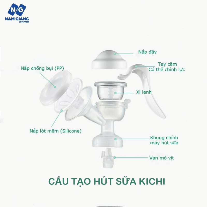 Hút sữa cầm tay Kichi 180ml (tặng 6 túi trữ sữa)