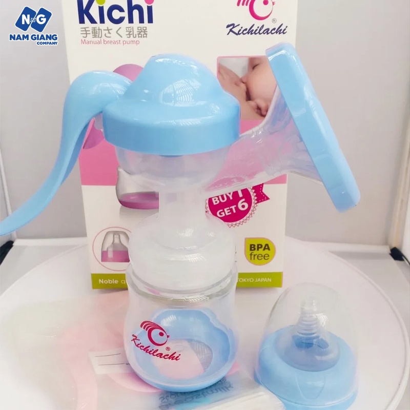 Hút sữa cầm tay Kichi 180ml (tặng 6 túi trữ sữa)