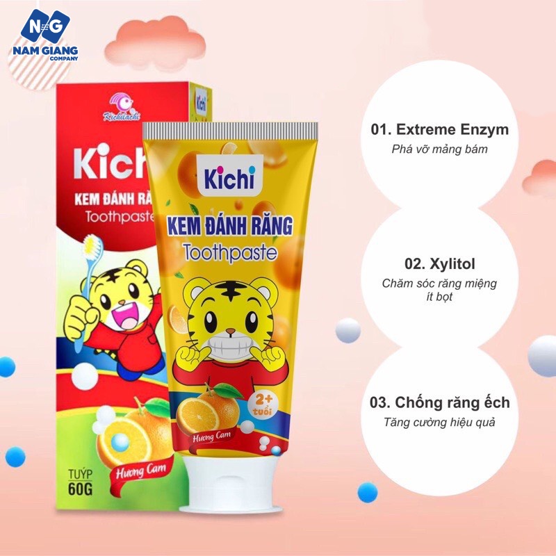 Kem đánh răng trẻ em kichi 60g