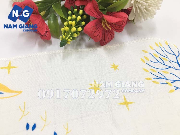 Khăn sữa aden in hình túi lưới (túi 10 chiếc)