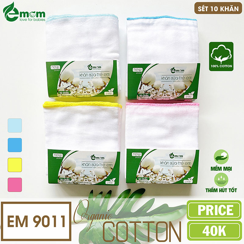Khăn sữa EMOM 2 lớp (Sét 10 chiếc)