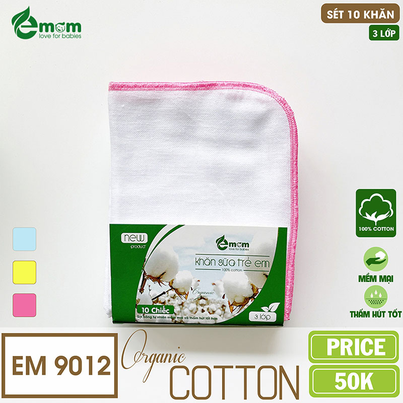 Khăn sữa EMOM 3 lớp cotton (Sét 10 chiếc)
