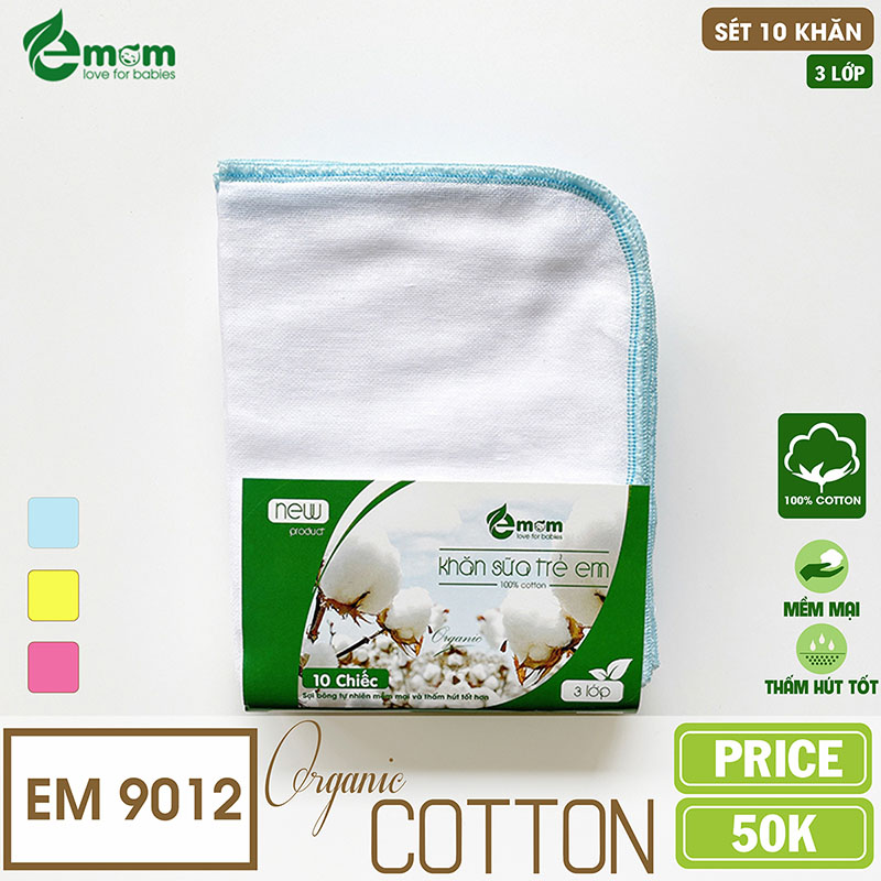 Khăn sữa EMOM 3 lớp cotton (Sét 10 chiếc)