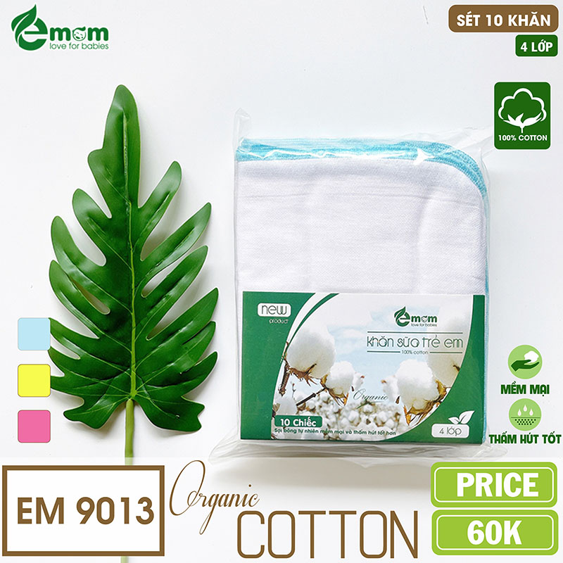 Khăn sữa EMOM 4 lớp cotton (Sét 10 chiếc)