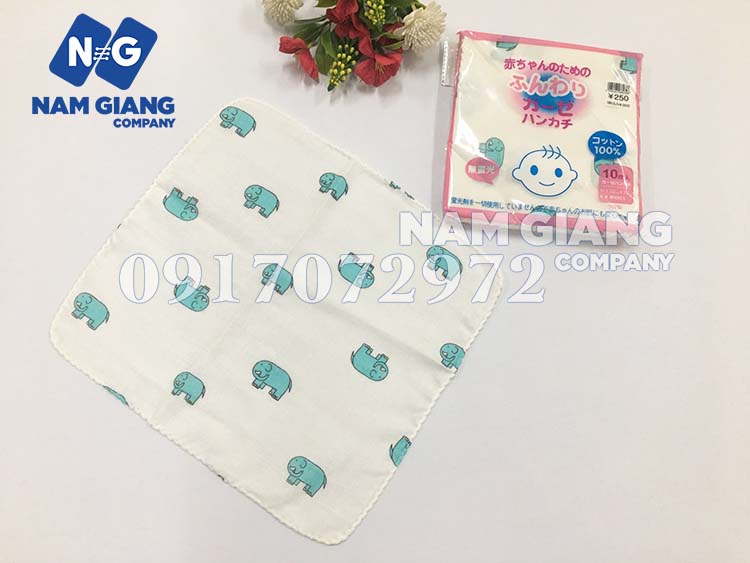 Khăn sữa in hình xuất Nhật (gói 10 chiếc)
