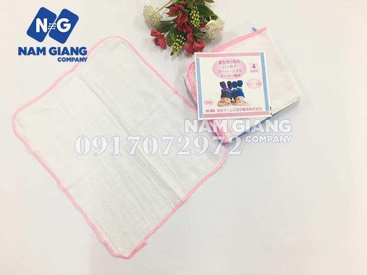 Khăn sữa KIBA Nhật 4 lớp (gói 10 chiếc)