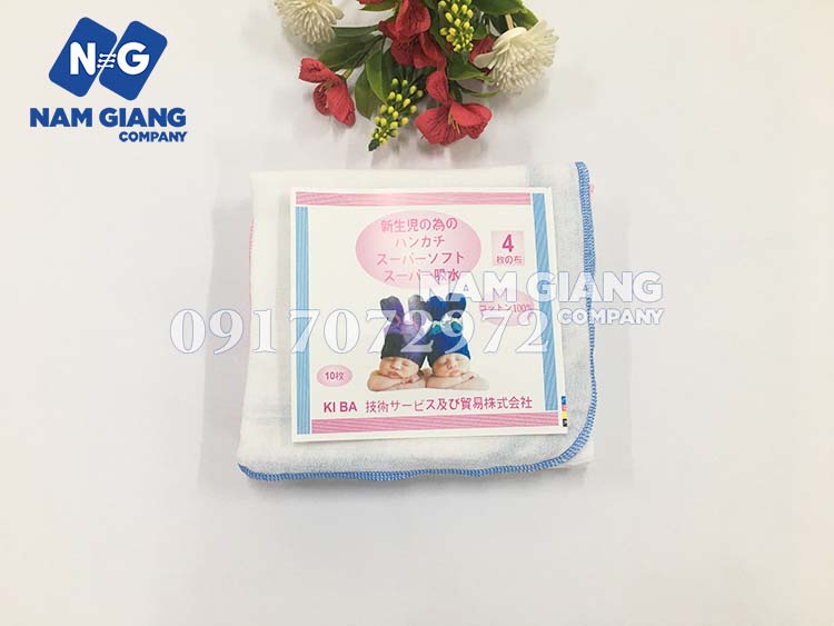 Khăn sữa KIBA Nhật 4 lớp (gói 10 chiếc)