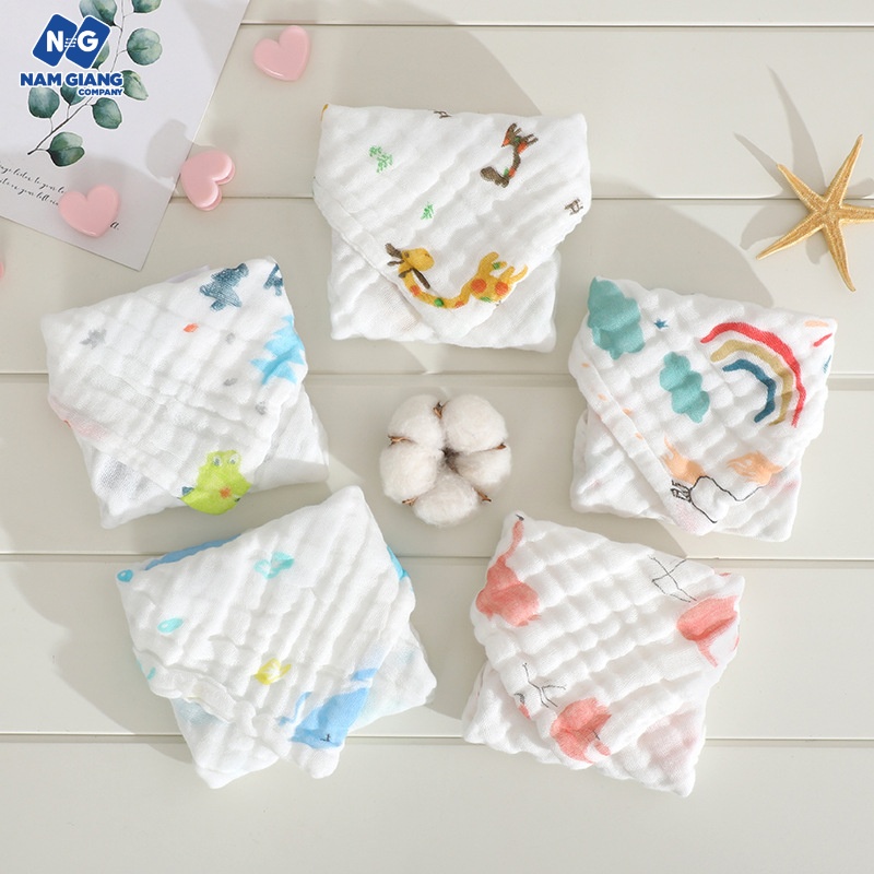 Khăn sữa KILUTA xô nhăn 6 lớp ( Sét 5C)