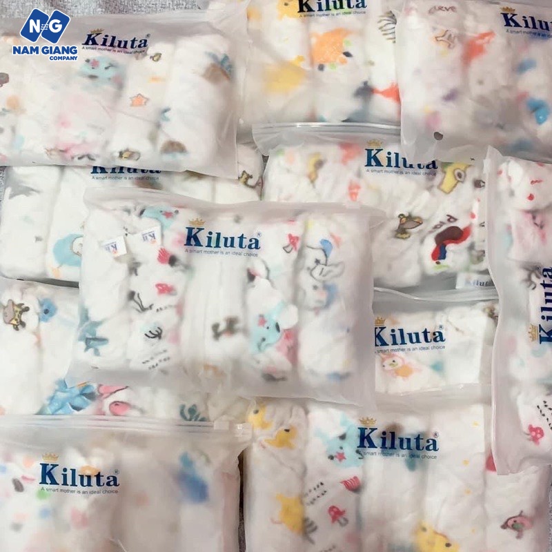 Khăn sữa KILUTA xô nhăn 6 lớp ( Sét 5C)