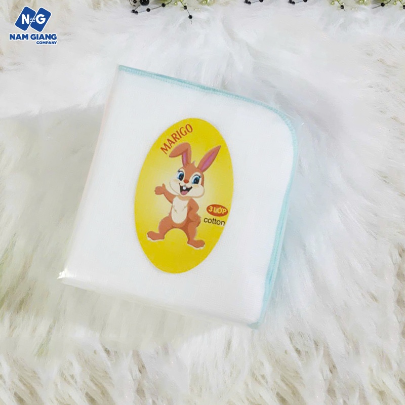 Khăn sữa MARIGO thỏ 3 lớp 25*25cm