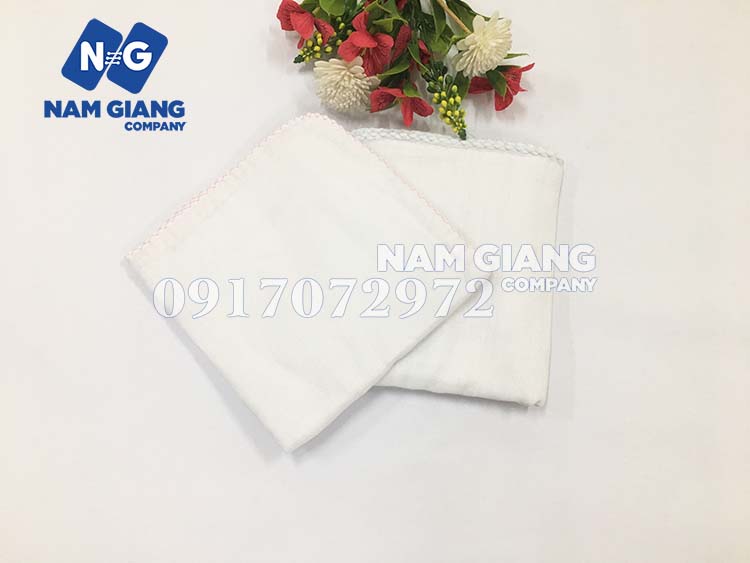 Khăn sữa Nhật trắng 2 lớp Papa mama (gói 10 chiếc)