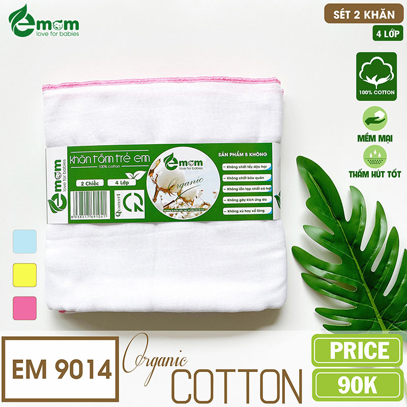 Khăn tắm EMOM 4 lớp cotton (Sét 2 chiếc)
