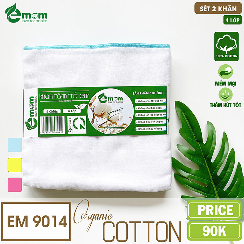 Khăn tắm EMOM 4 lớp cotton (Sét 2 chiếc)