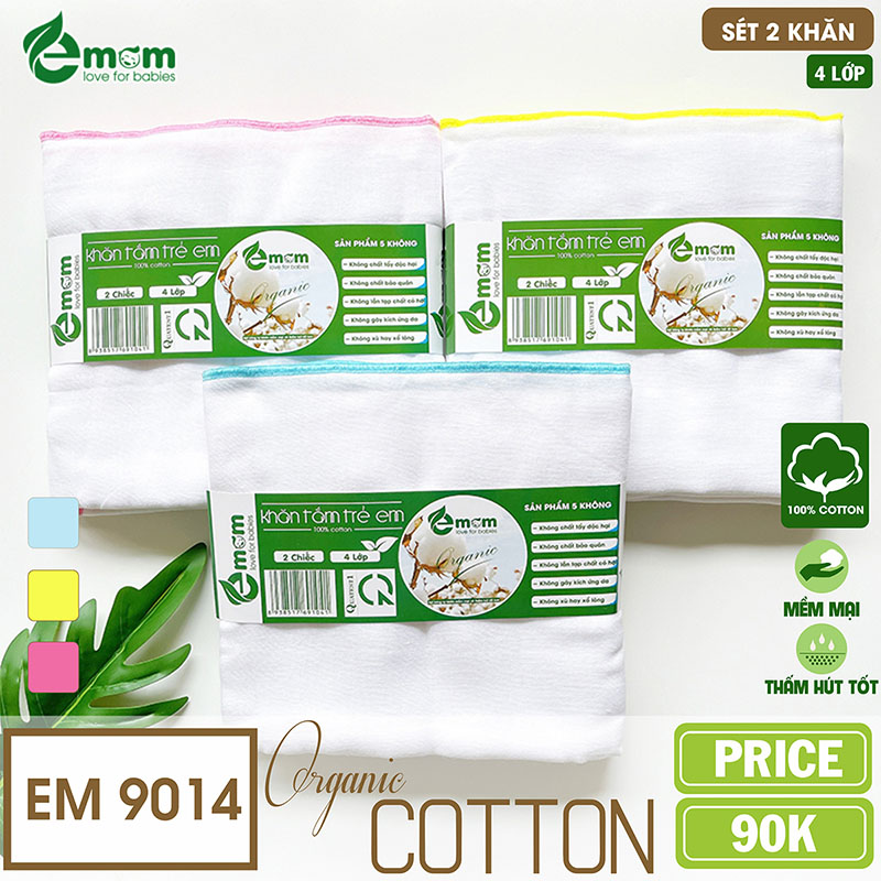 Khăn tắm EMOM 4 lớp cotton (Sét 2 chiếc)