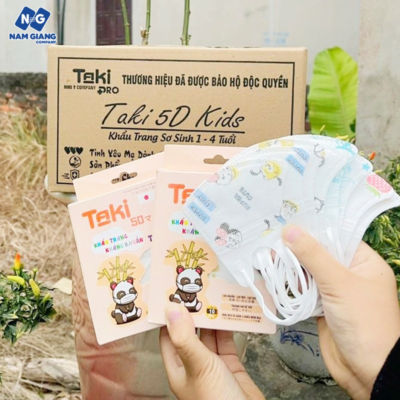Khẩu trang trẻ em 5D Taki (hộp 10C)