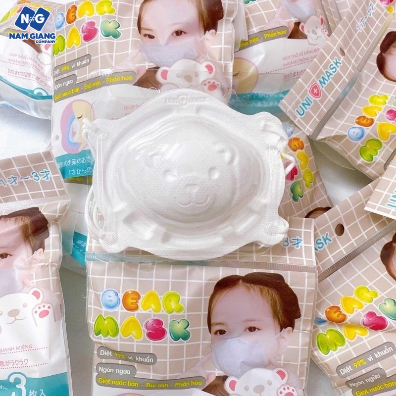 Khẩu trang gấu Uni mask (sét 3C)