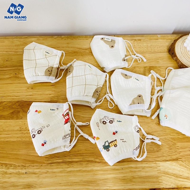 Khẩu trang xô muslin zubee cho bé