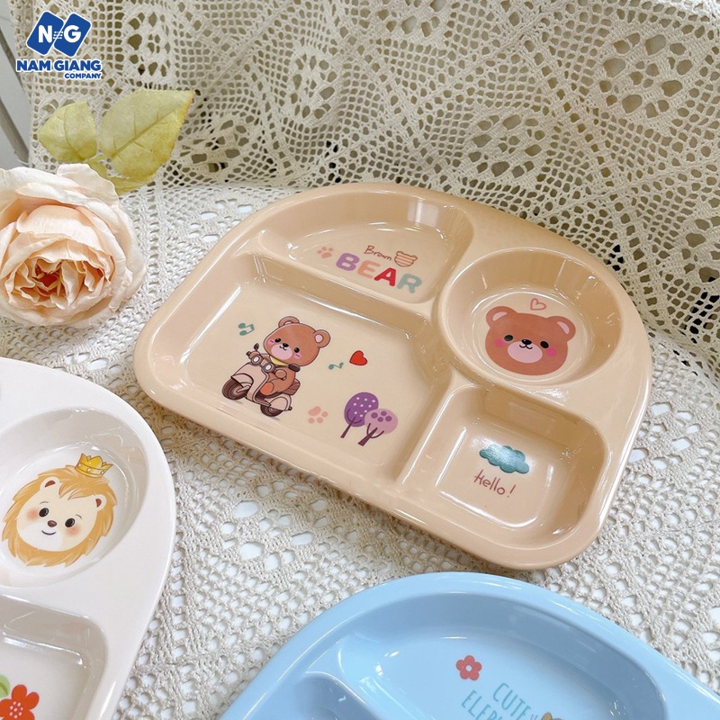 Khay ăn dặm sợi tre 4 ngăn HONPER