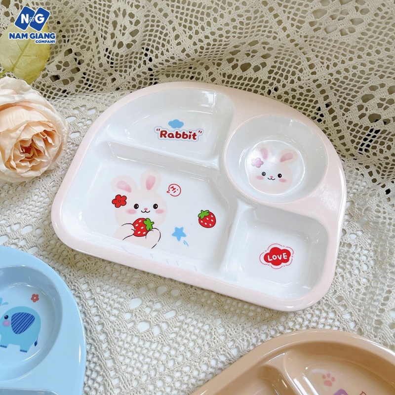 Khay ăn dặm sợi tre 4 ngăn HONPER