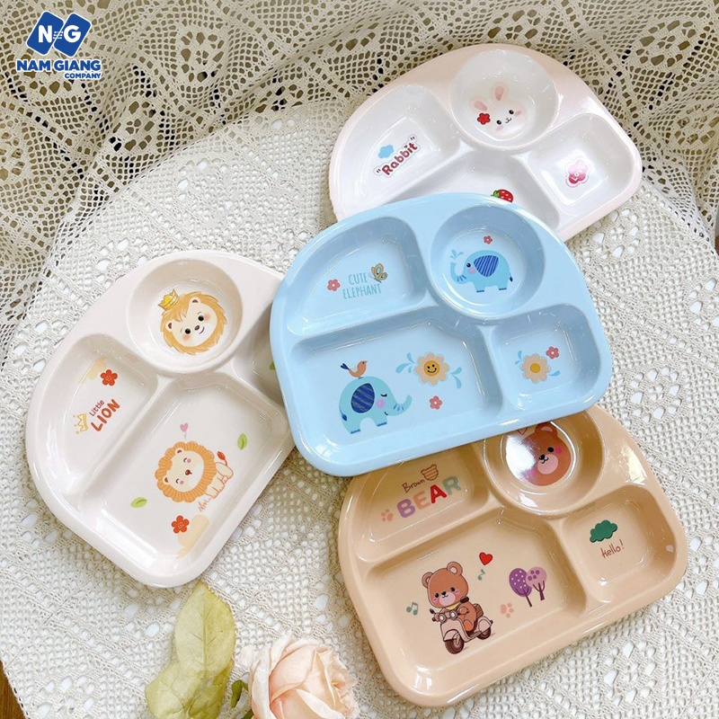 Khay ăn dặm sợi tre 4 ngăn HONPER