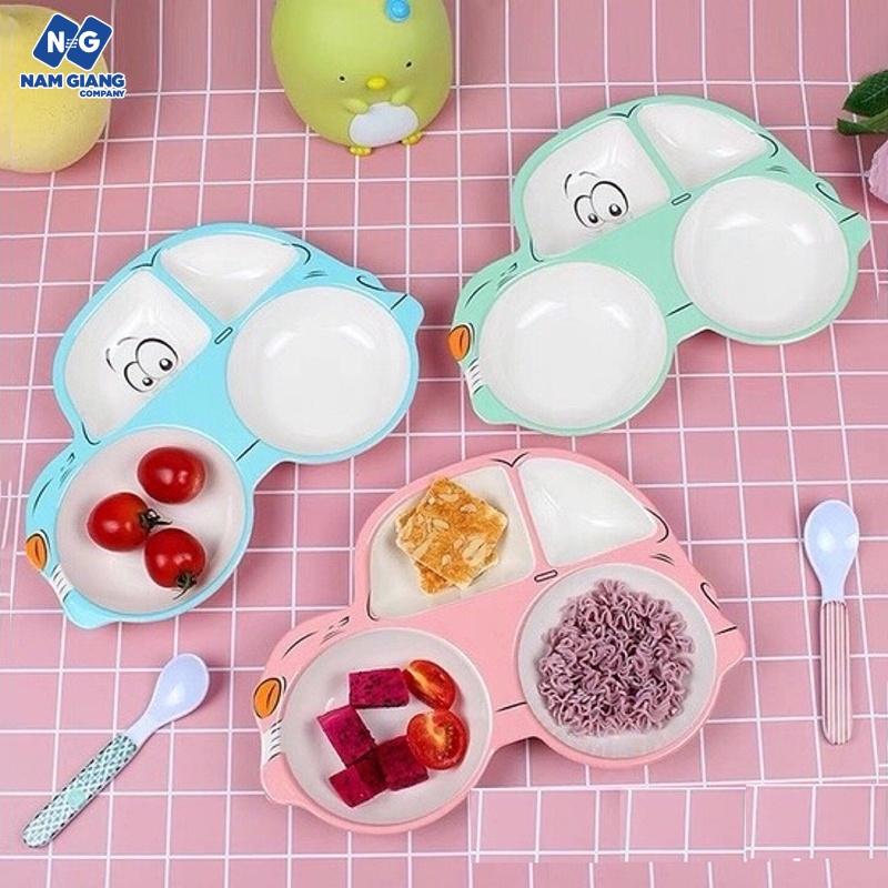 Khay ăn dặm 4 ngăn nhựa phíp cho bé