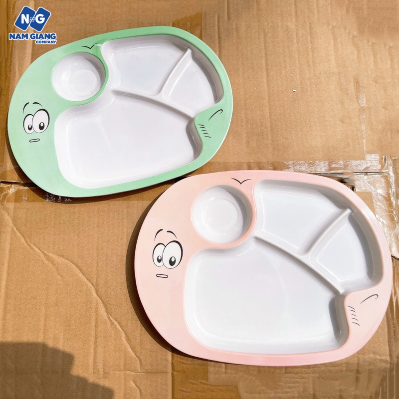 Khay ăn dặm 4 ngăn nhựa phíp cho bé