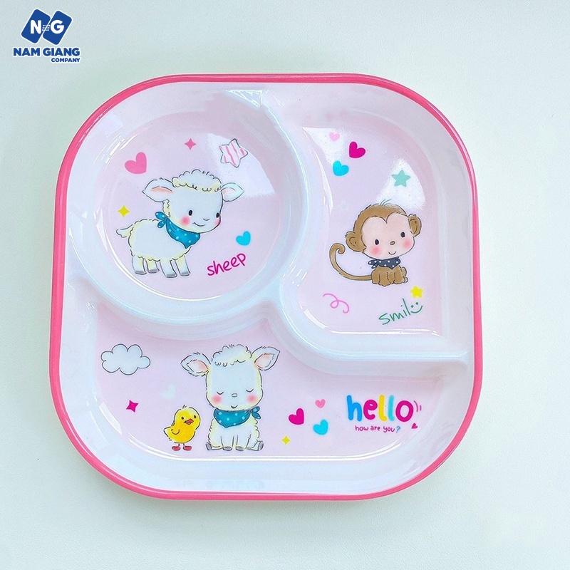 Khay ăn dặm sợi tre 3 ngăn HONPER