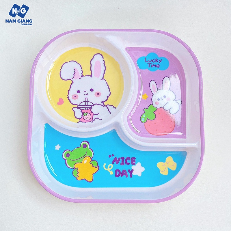 Khay ăn dặm sợi tre 3 ngăn HONPER