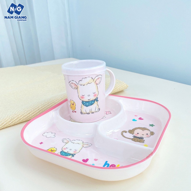 Khay ăn dặm sợi tre 3 ngăn HONPER