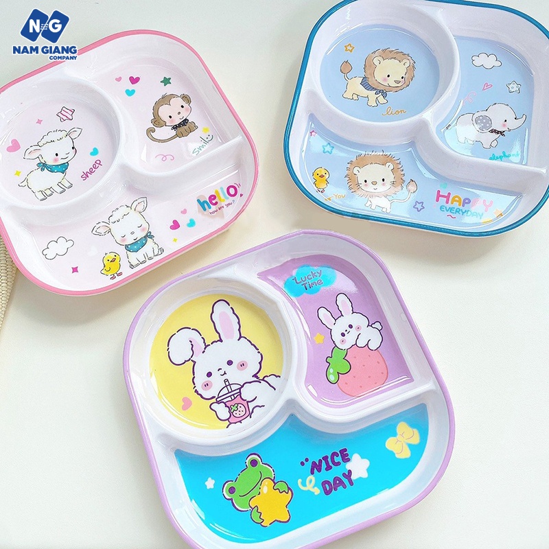 Khay ăn dặm sợi tre 3 ngăn HONPER