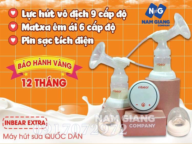 Máy hút sữa điện đôi inbear