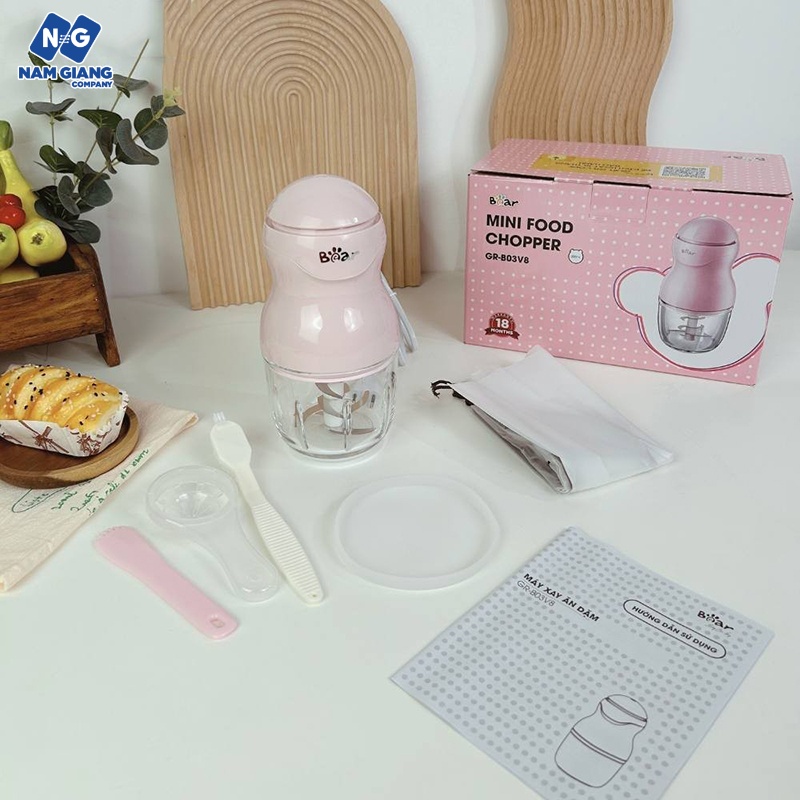 Máy xay đa năng mini 8 lưỡi BEAR 300ml