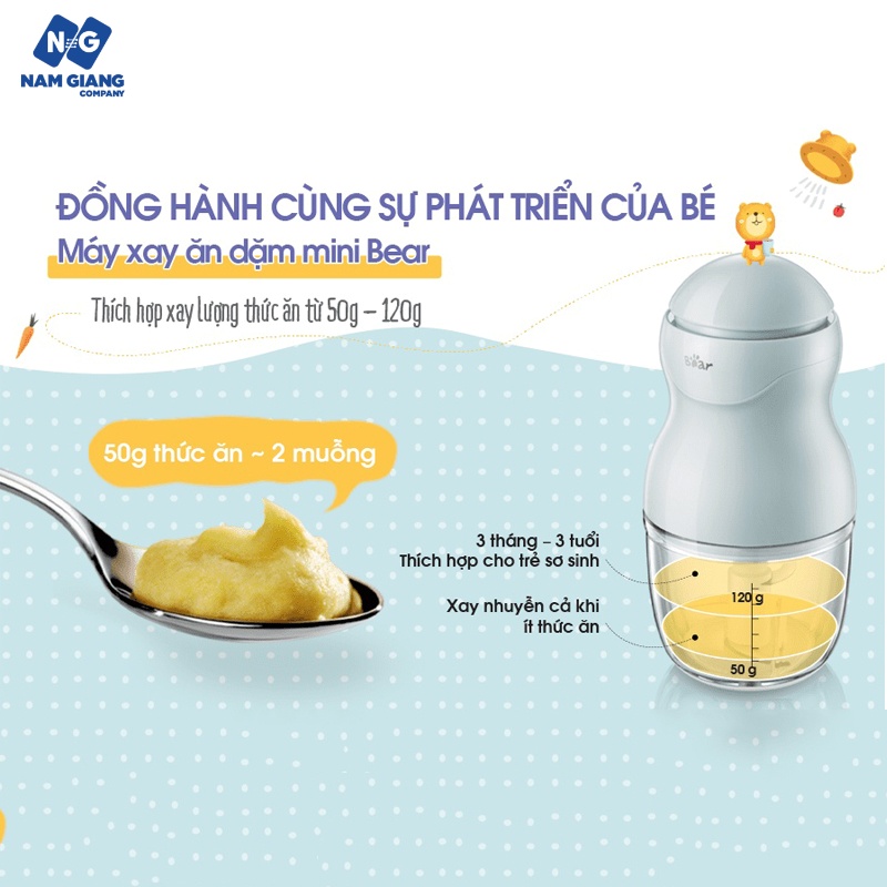 Máy xay đa năng mini 8 lưỡi BEAR 300ml
