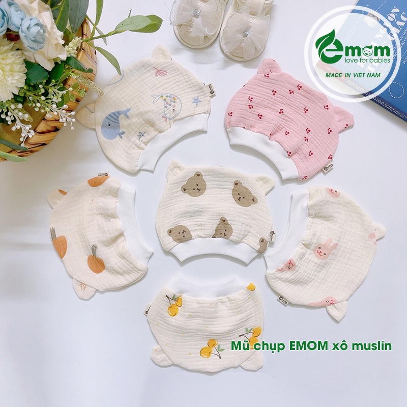 Mũ chụp xô muslin emom