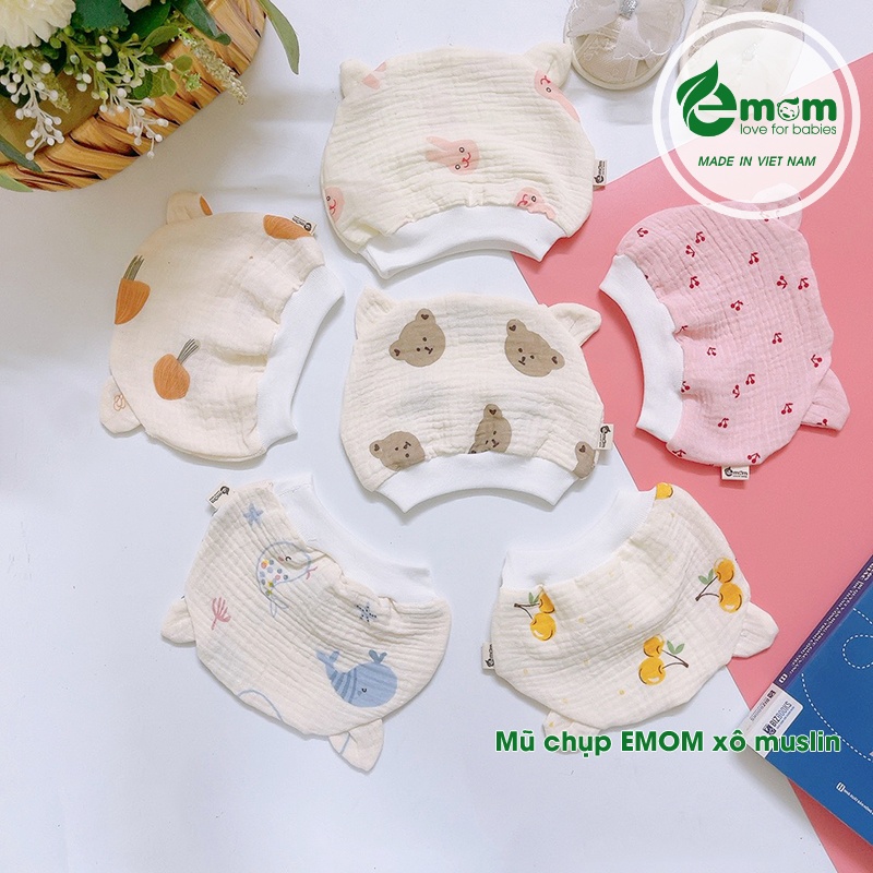 Mũ chụp xô muslin emom
