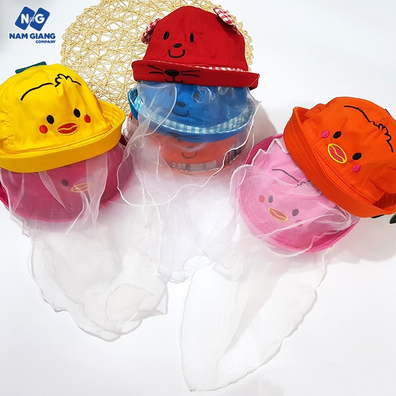 Mũ kèm khăn voan vành tròn