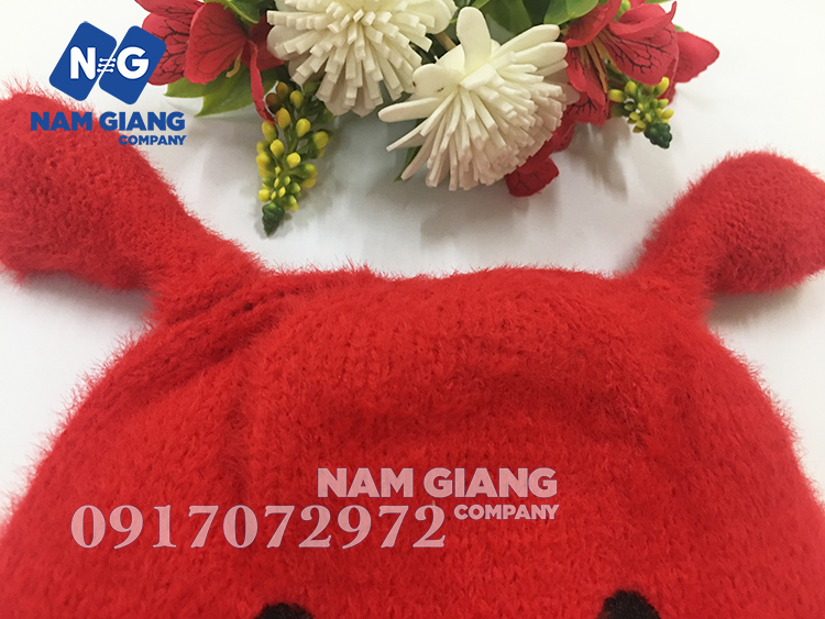 Mũ len dây mặt cười