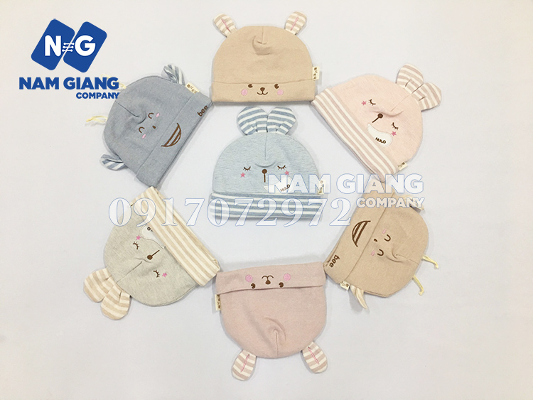 Mũ nỉ có tai cho bé