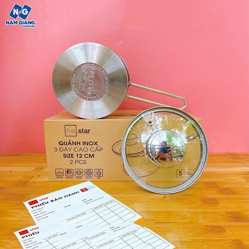 Nồi nấu bột cháo nắp kính 12cm fivestar