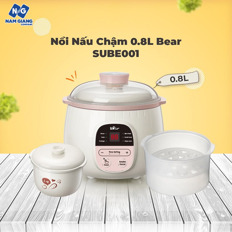 Nồi nấu cháo chậm BEAR 0,8L