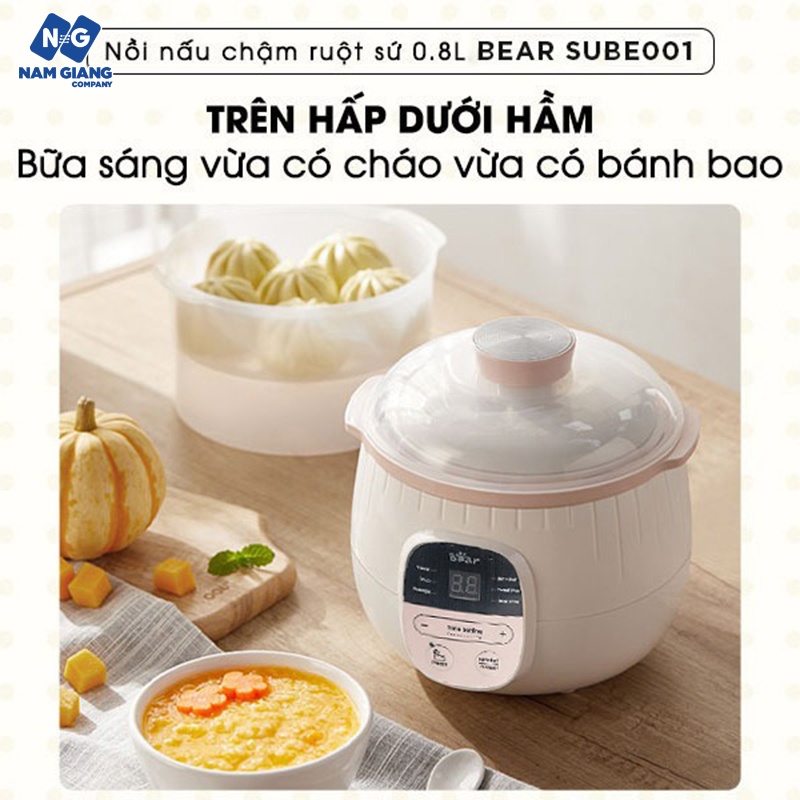 Nồi nấu cháo chậm BEAR 0,8L