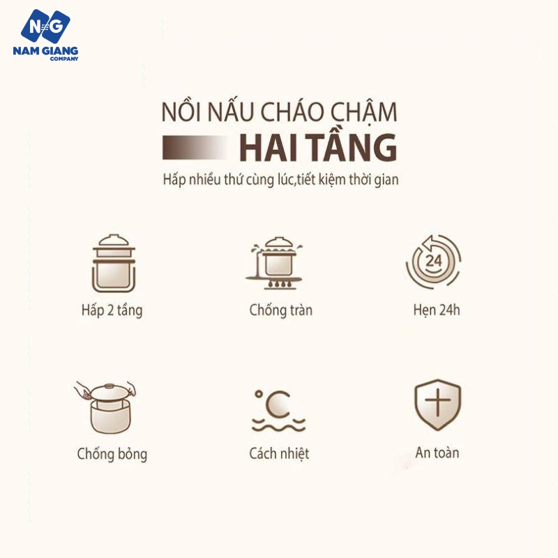 Nồi nấu cháo chậm KICHI 0,8L