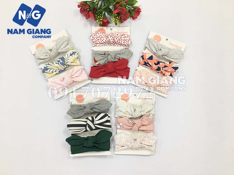 Nón turban cho bé gái xinh xắn sét 3 chiếc