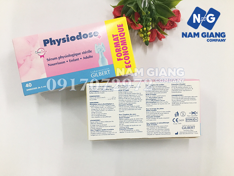 Nước muối sinh lý Physiodose (Hộp 40 ống)