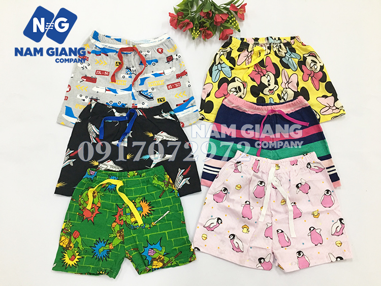 Quần đùi borip cho bé trai, gái nhiều hình