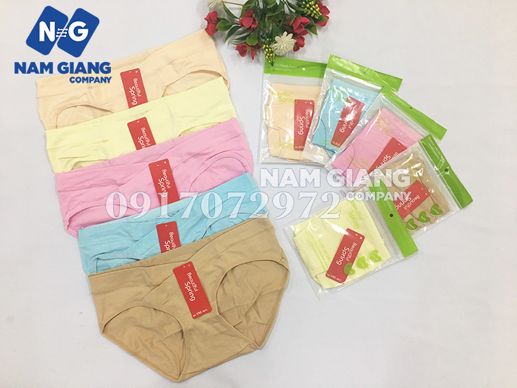 Quần lót bà bầu cotton cạp chéo màu