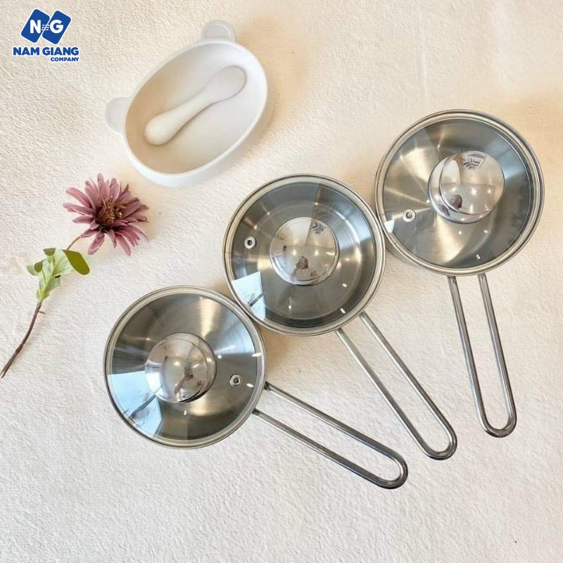 Quánh nấu bột nắp kính chống dính 14cm